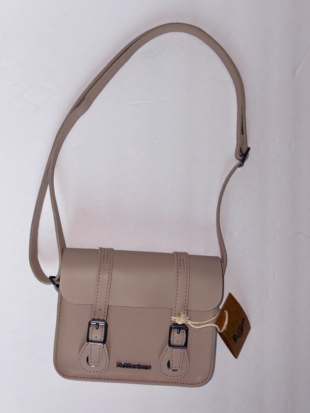 Dr. Martens Leather 7” Satchel Crossbody Bag Taupe NWT - Picture 2 of 6